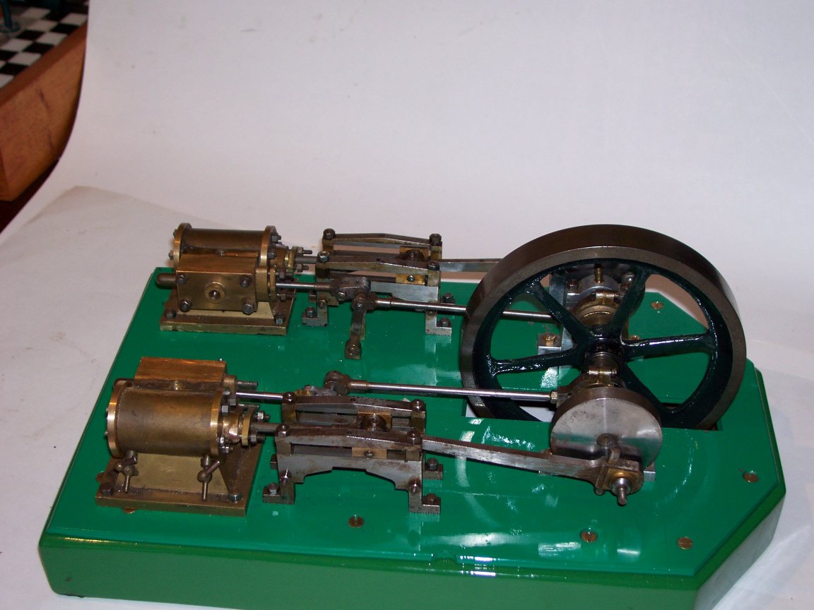 Twin horizontal tangye type steam mill engine. 